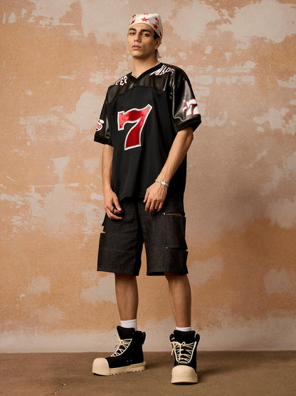 Original "SUPER 7" V-Neck Jersey T-SHIRT