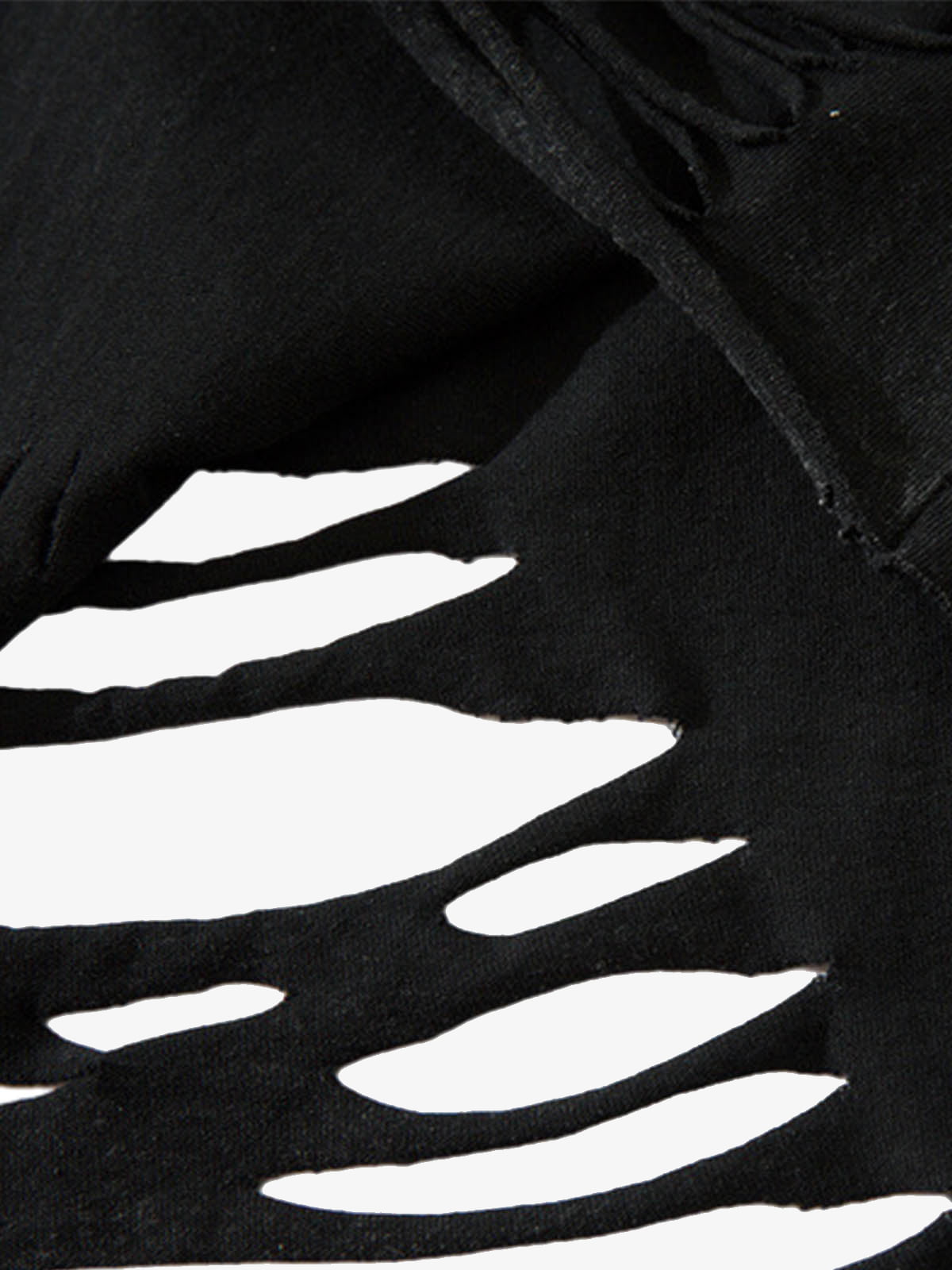 Distressed Ripped Graphic Cross Print Vest