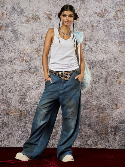 Dirty Dye Baggy Barrel Jeans