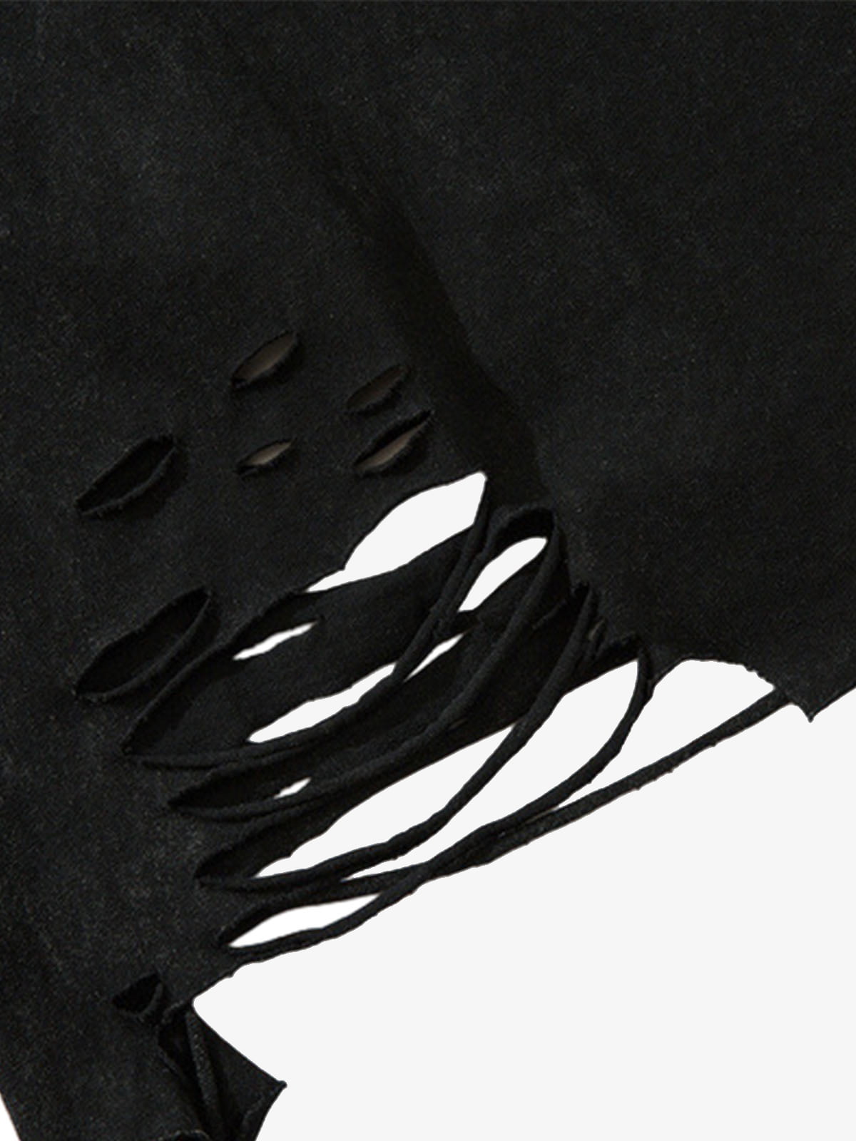 Distressed Ripped Graphic Cross Print Vest