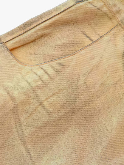 Washed Distressed Detachable Scarf Barrel Jeans