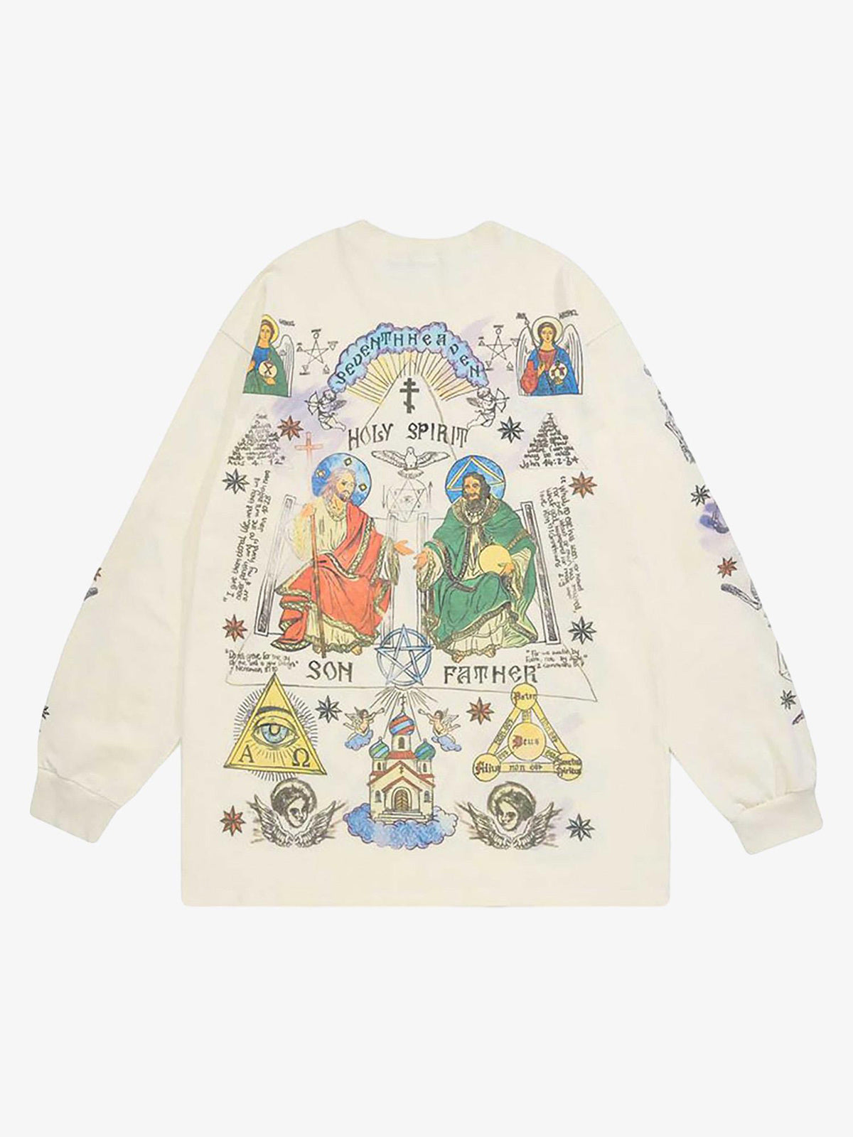 Thesupermade American High Street Graffiti Long Sleeve T-Shirt