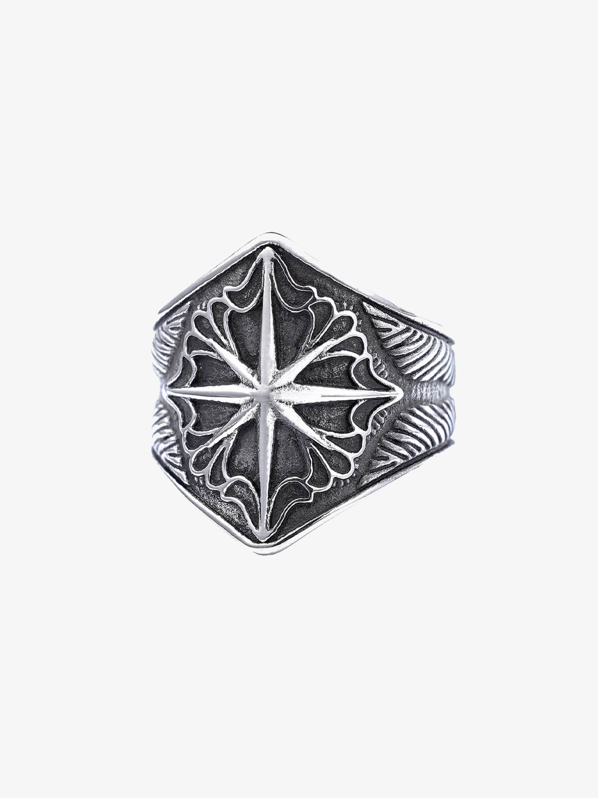 Star Engrave Steel Ring