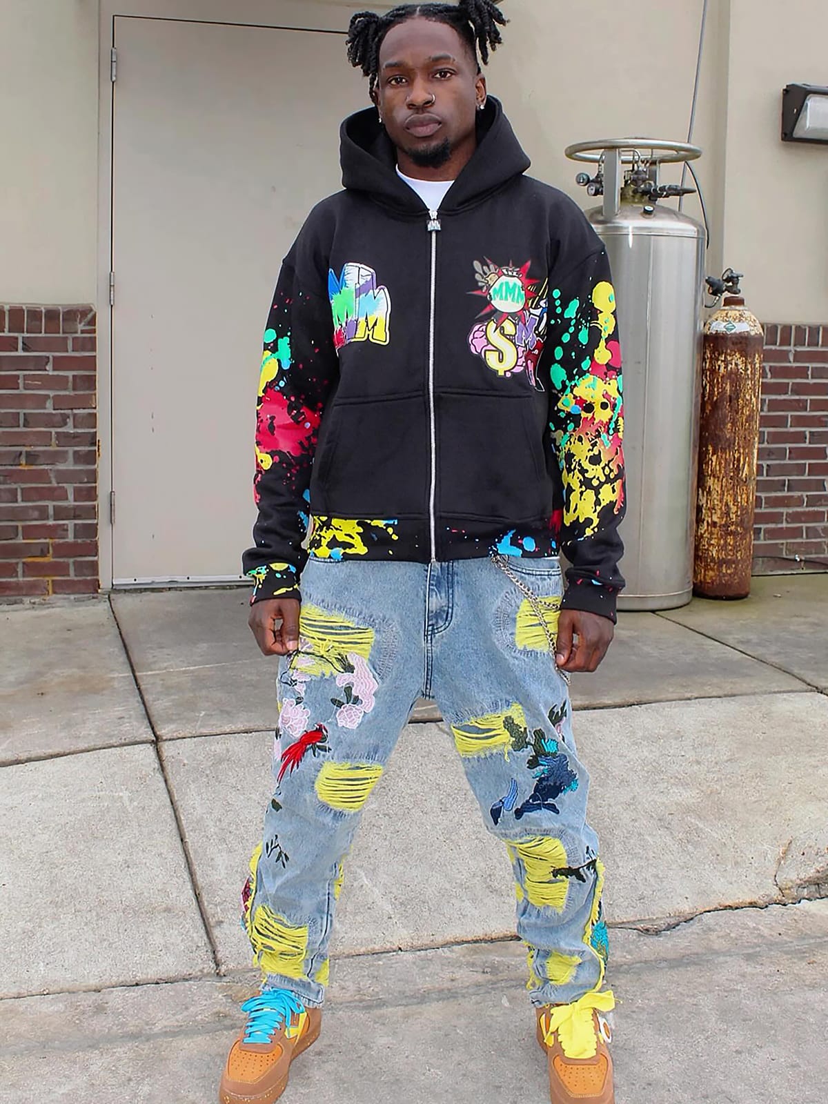 Thesupermade Plum Embroidery Jeans - 1618