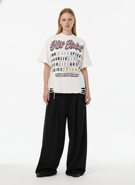 Retro Letter Graphic T-Shirt