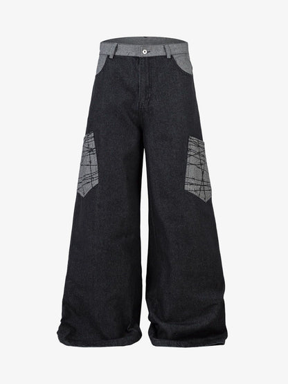 Patch Pocket Baggy Jeans
