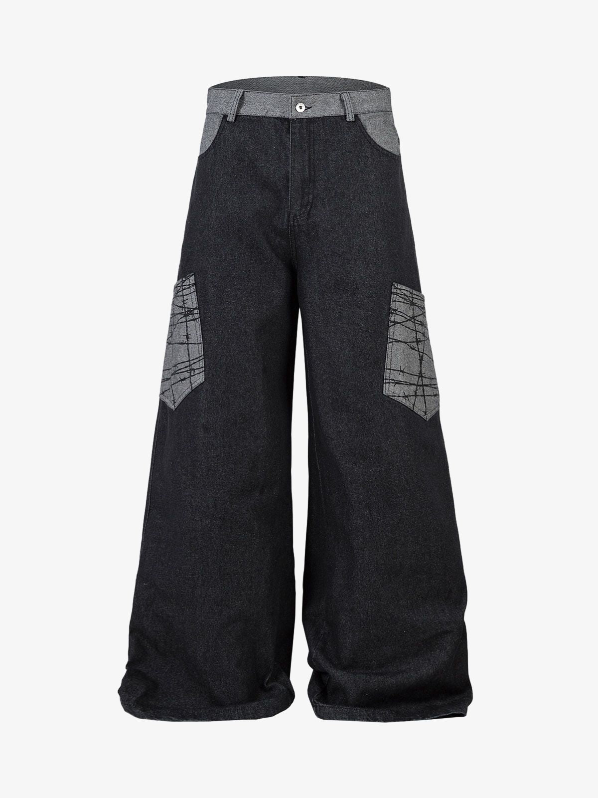 Patch Pocket Baggy Jeans