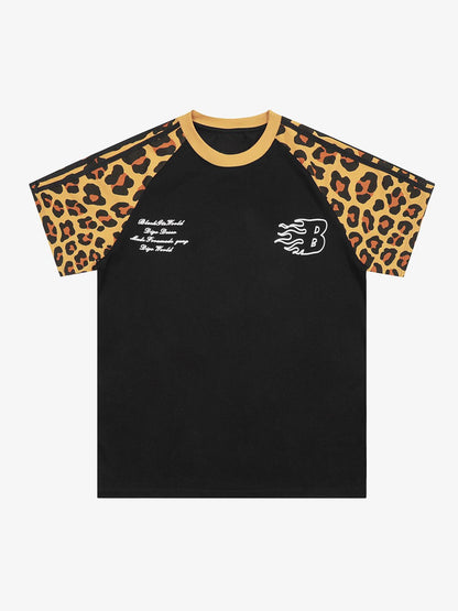 Cheetah Print Raglan Sleeve T-Shirt