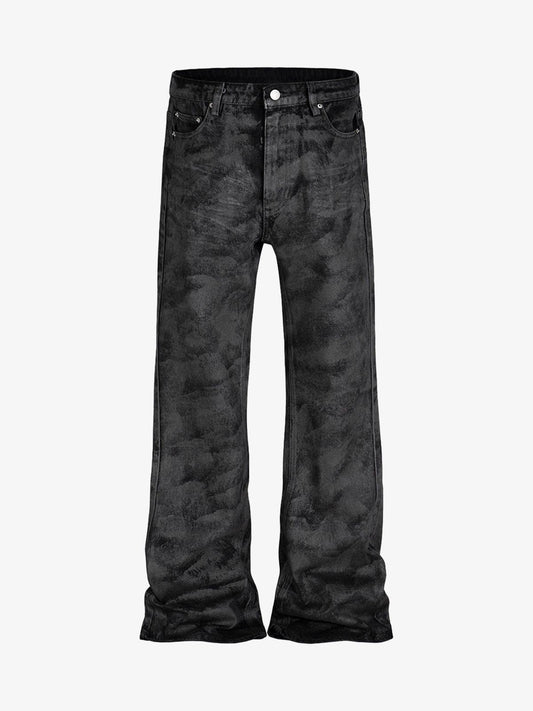 Retro Hand-Brushed Glitter Flare Jeans