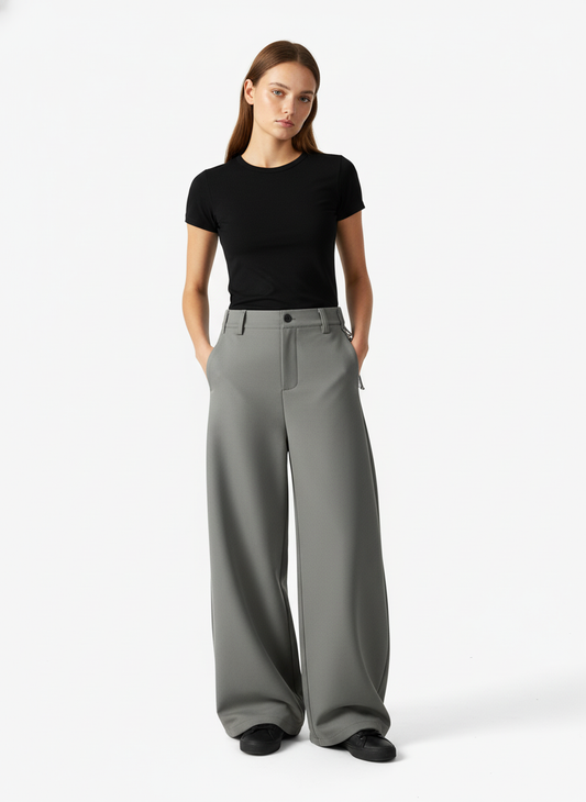 Elastic Waistband Barrel Pants - 2425