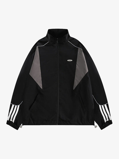 Thesupermade Contrast color patchwork Track Jacket
