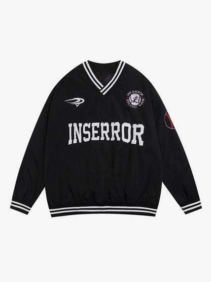 Street V-Neck Baseball-Inspired Sweatshirt