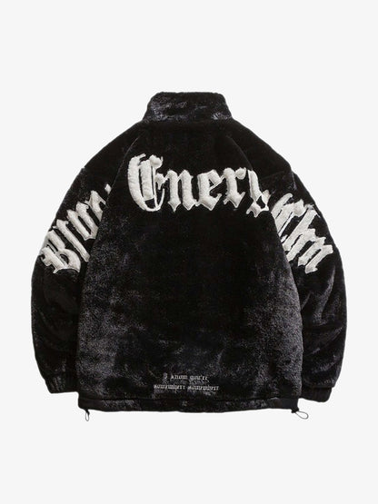 Thesupermade Street Letter Embroidered Fleece Jacket - 1838