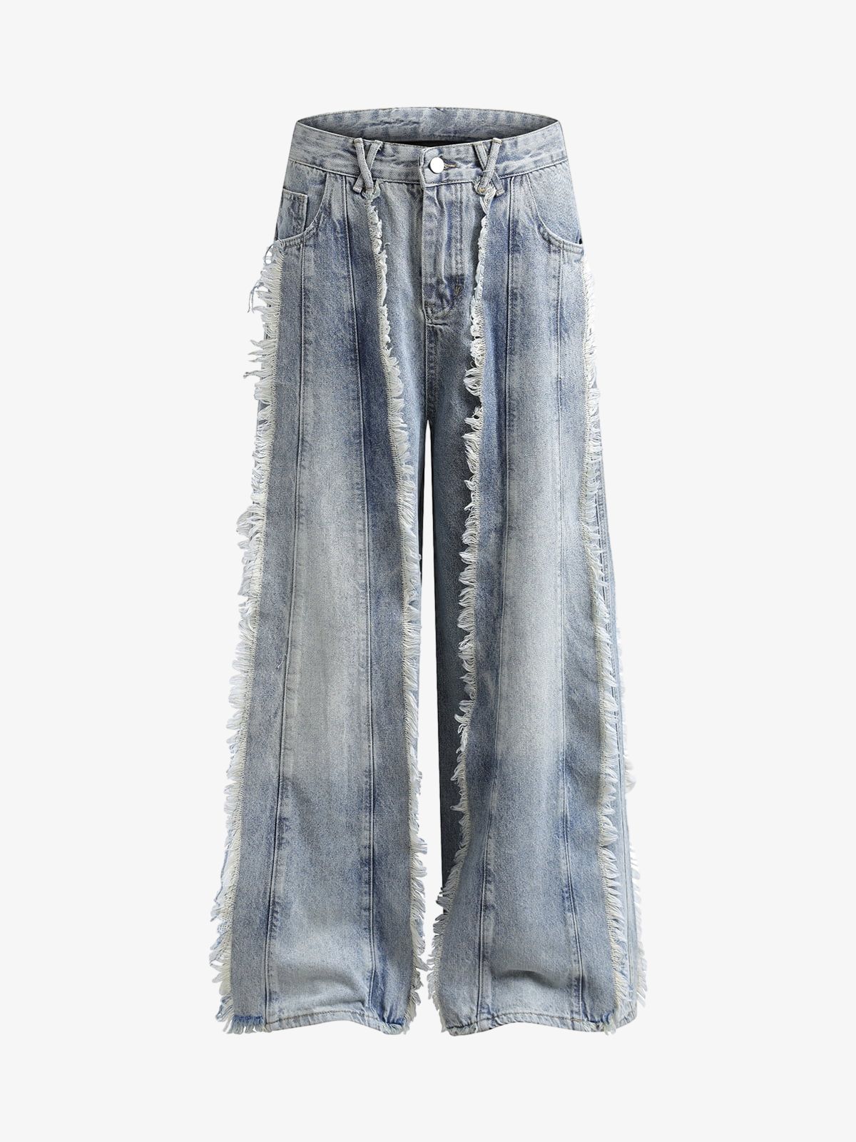 Distressed Frayed Edges Baggy Jeans