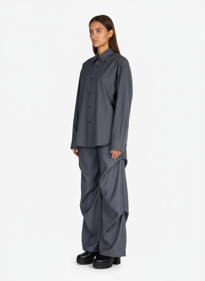 Woven Retro Cleanfit Pleated Drape Pants