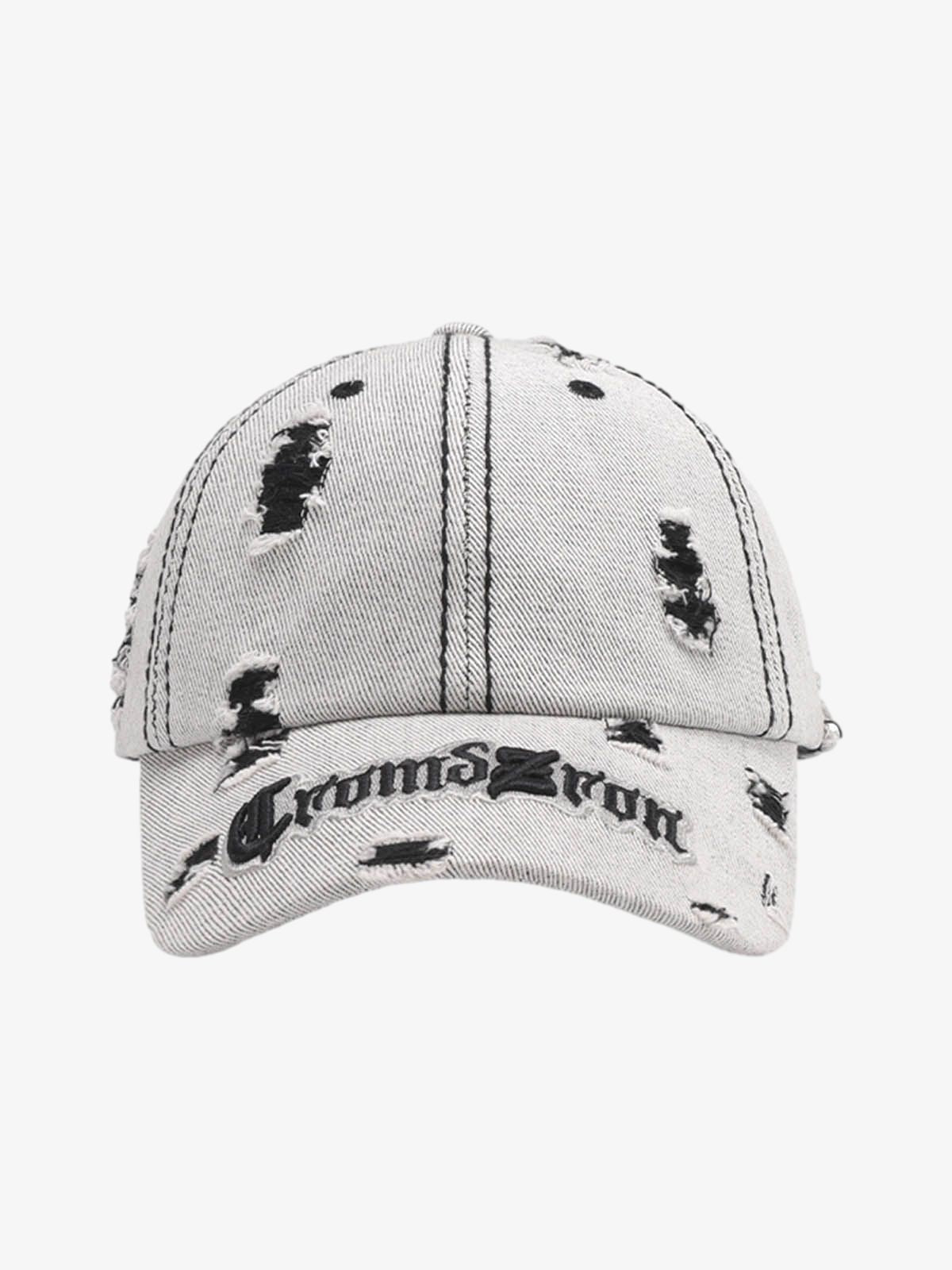 Distressed Letter Embroidery Baseball Cap