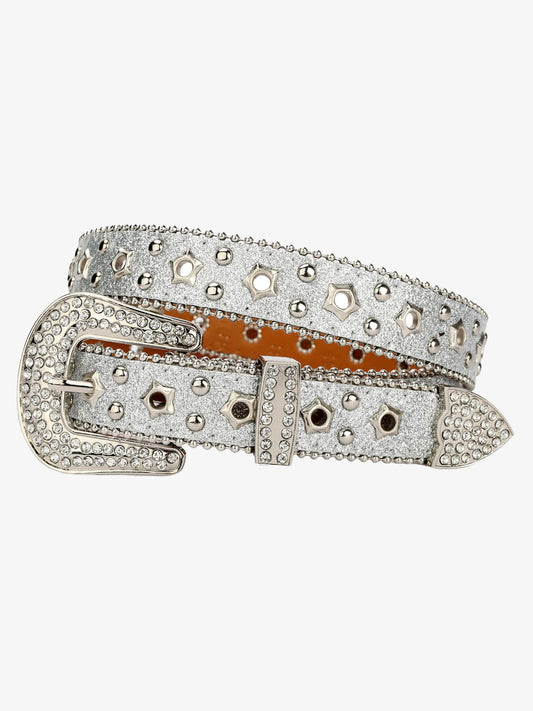 Sparkling Silver Rhinestone Embellishments Belt - 2446