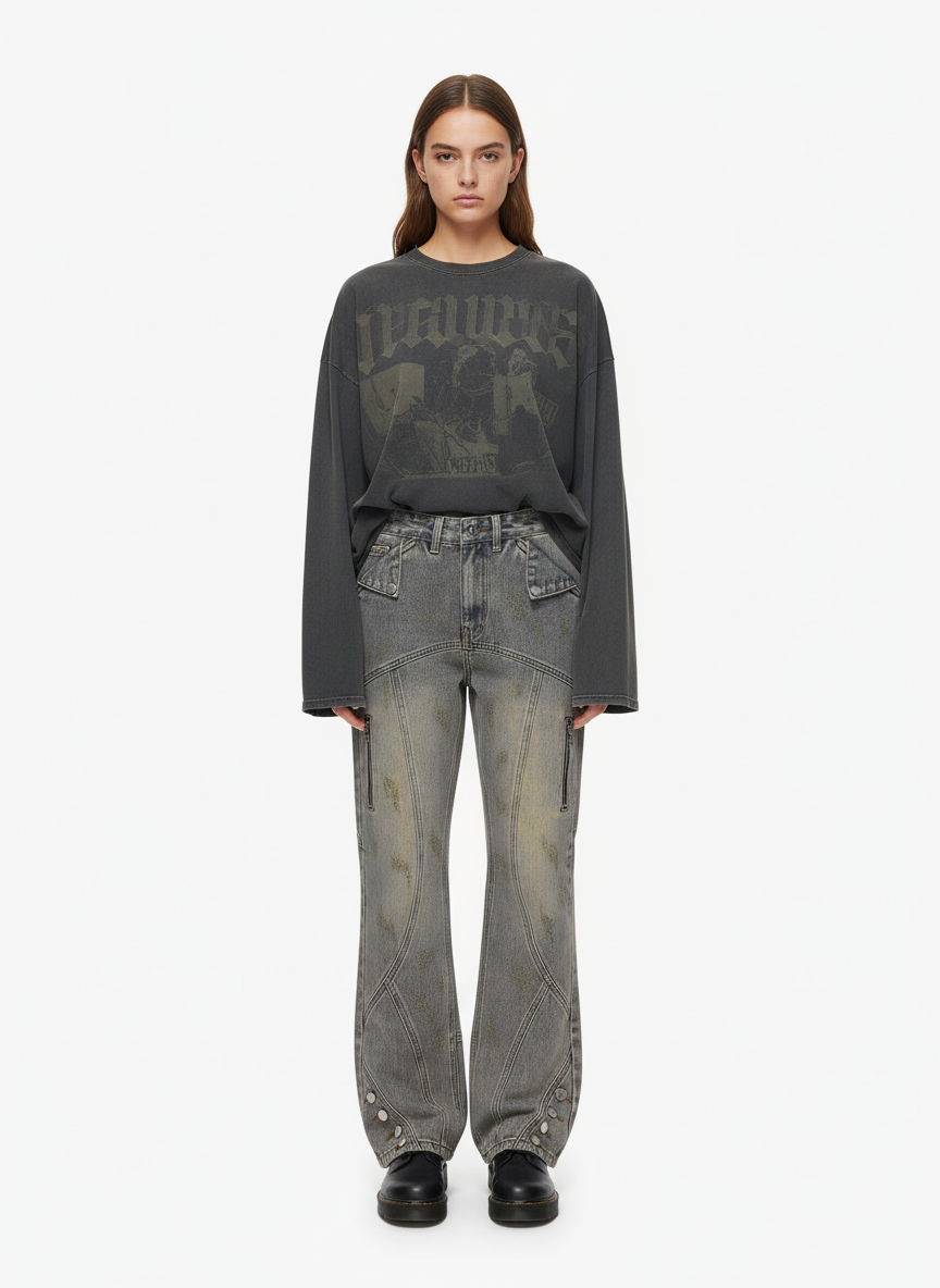 Thesupermade Patchwork Stressed Jeans