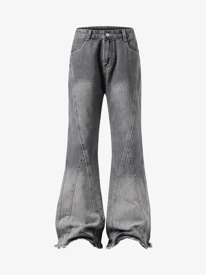 Washed Gradient Flared Jeans