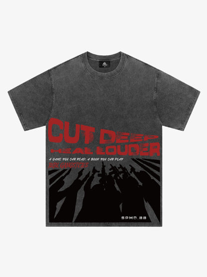 Original Cut Deep Graphic Print T-Shirt