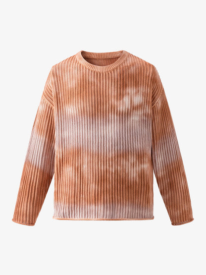Gradient Ombre Knit  Crew Neck Sweater