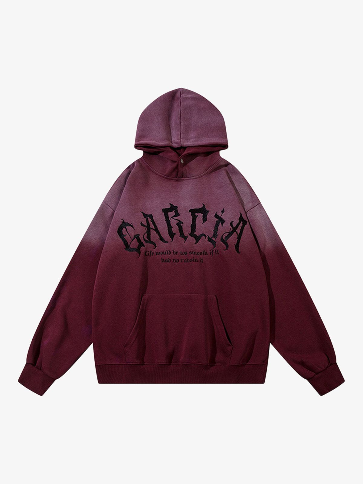 Thesupermade Patch Lettering Embroidered Gradient Color Hoodie