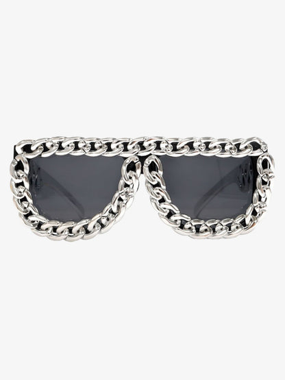 Street Square Frame Chain Sunglasses