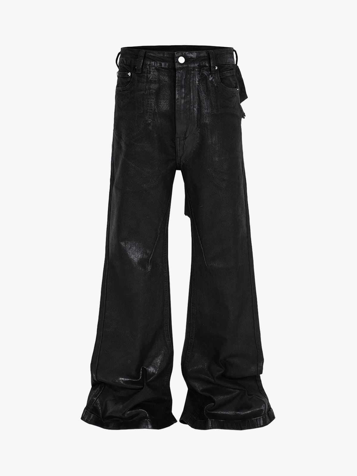 Thesupermade Black Wax Coated Flare Jeans - 2212