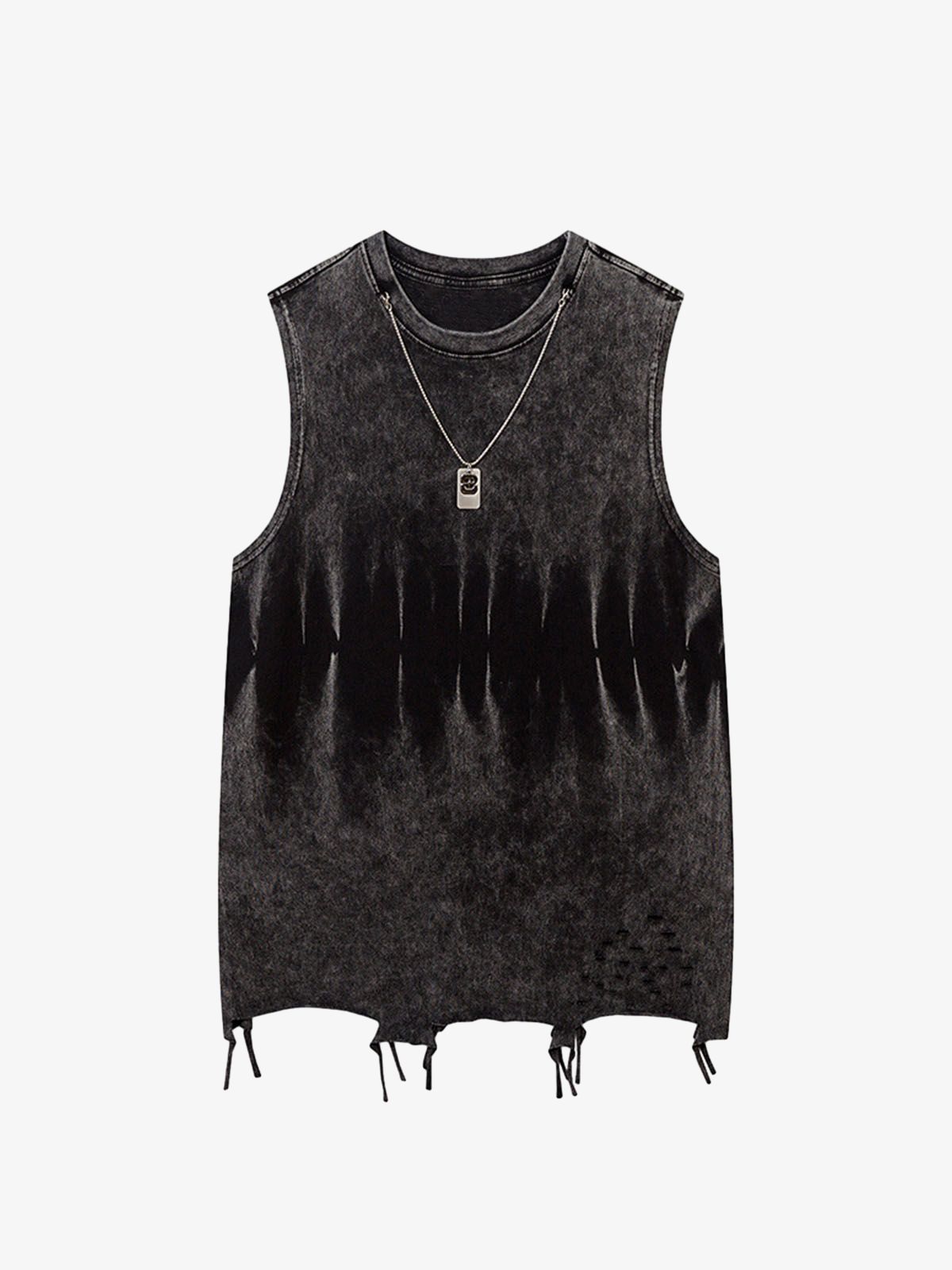 Gradient Tie-Dye Raw Edge Vest