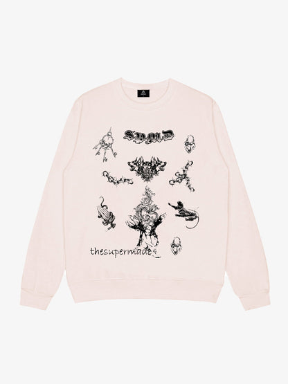 Thesupermade Mystic Emblem Graphic Crew Neck Sweatshirt