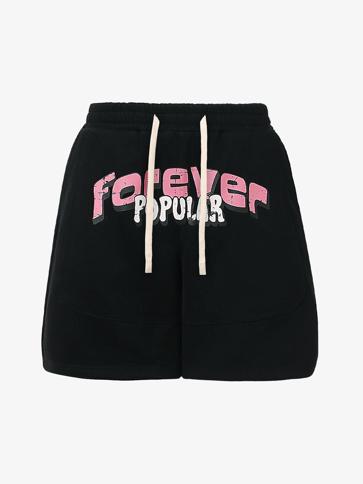 Graffiti Drawstring Cotton Shorts