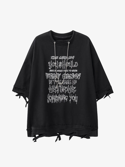 Thesupermade Chain Decorated Oversized T-Shirt - 2278