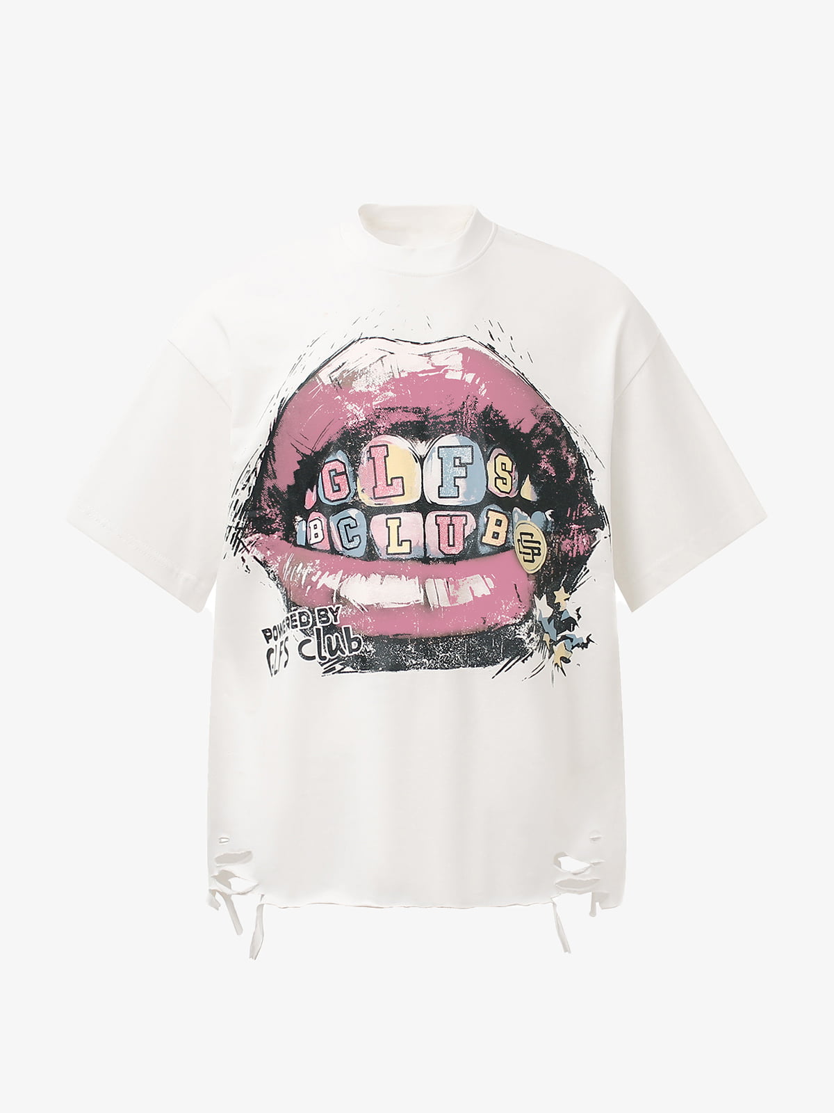 Retro Letter Lip Graphic T-Shirt