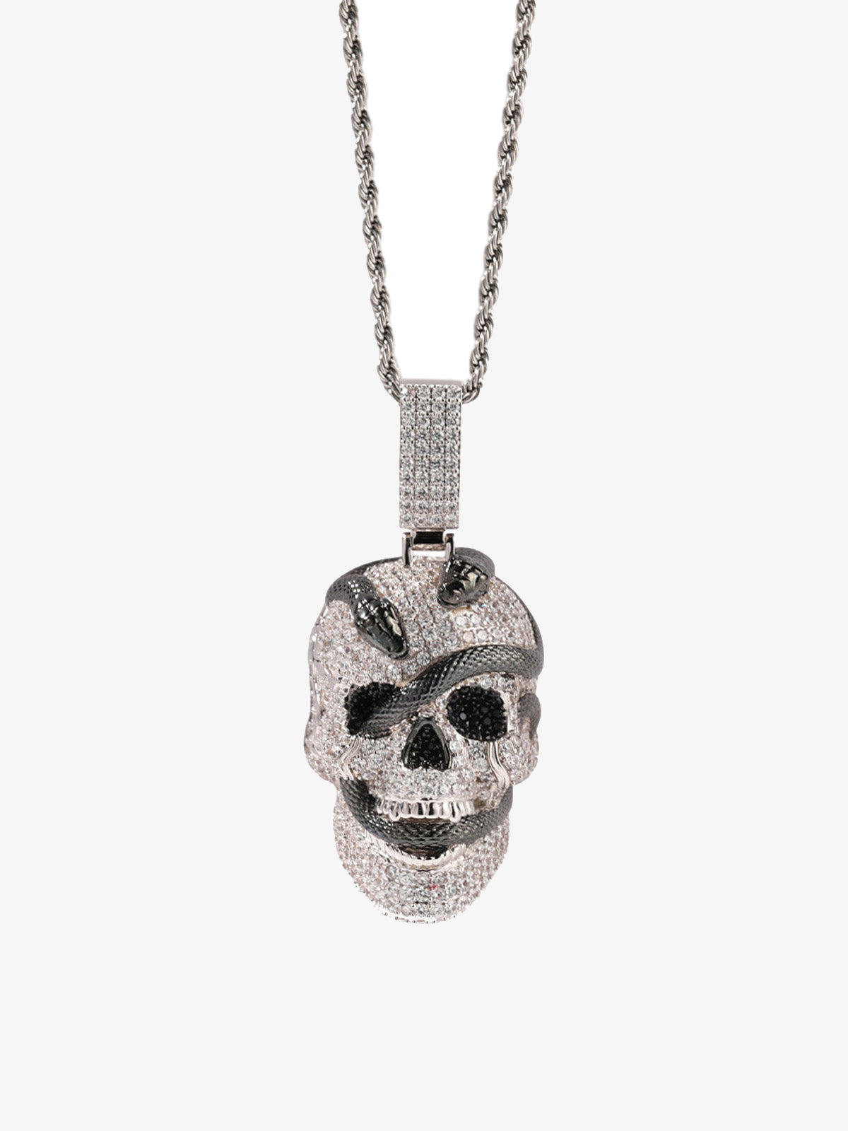 Skull Snake Zircon Copper Necklace