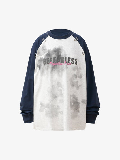 Thesupermade Splatter Eyelet Studded Long Sleeve T-shirt