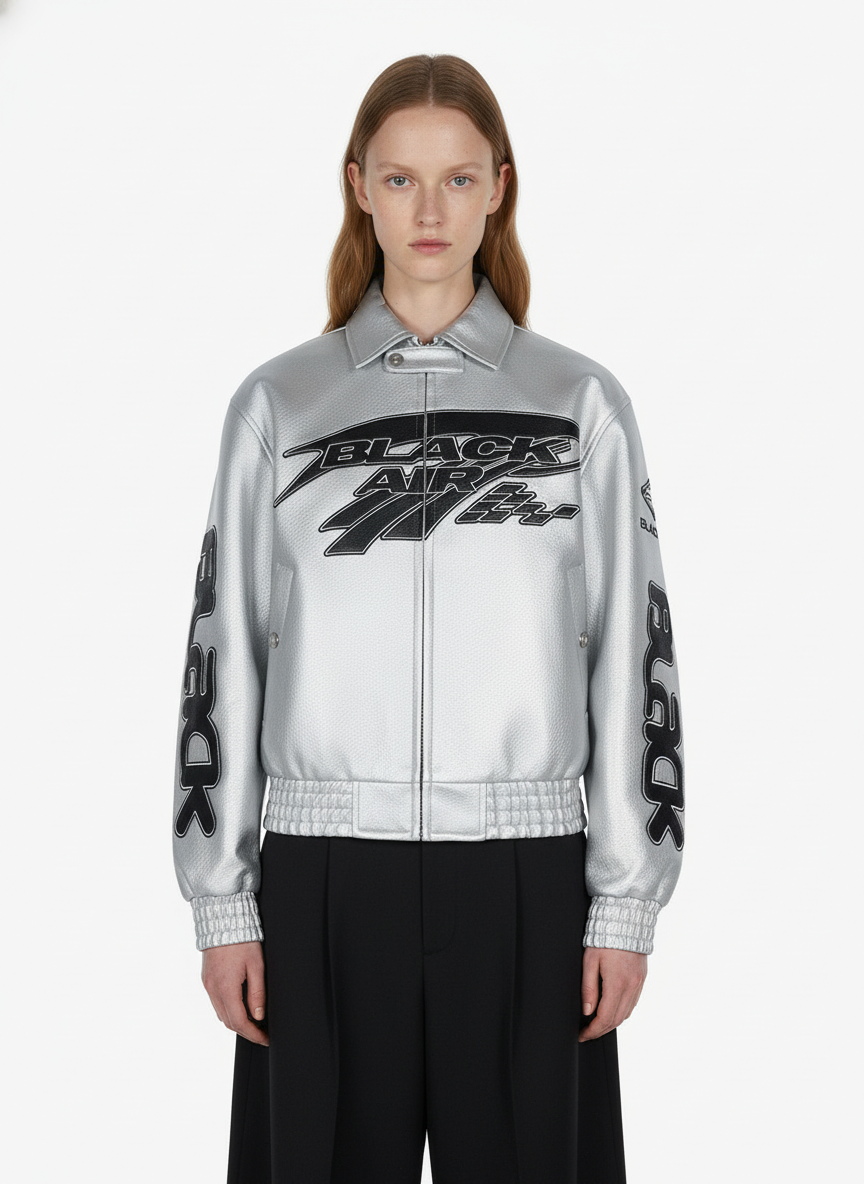 Faux Leather Vintage Street Black Air Jacket - 1821