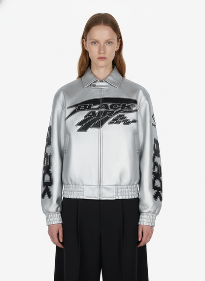 Faux Leather Vintage Street Black Air Jacket - 1821