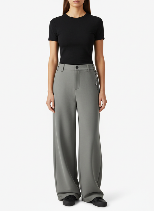 Elastic Waistband Barrel Pants - 2425