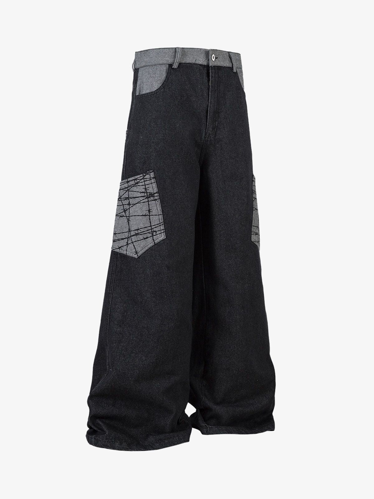 Patch Pocket Baggy Jeans