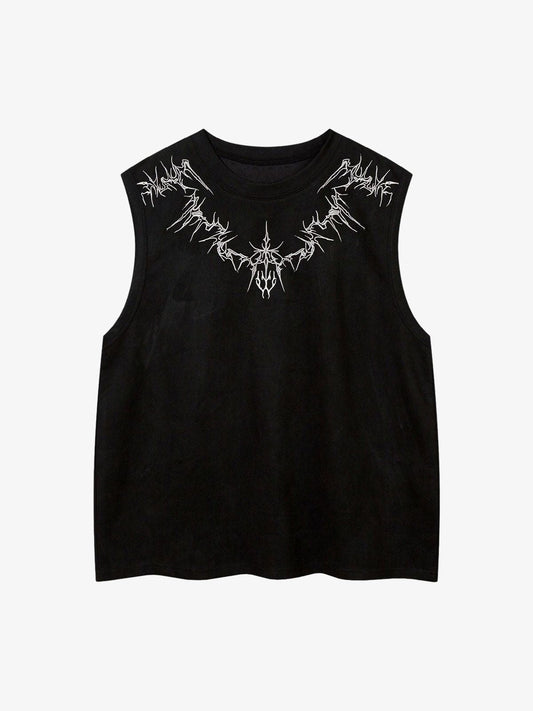 Suede Thorn Embroidered Vest