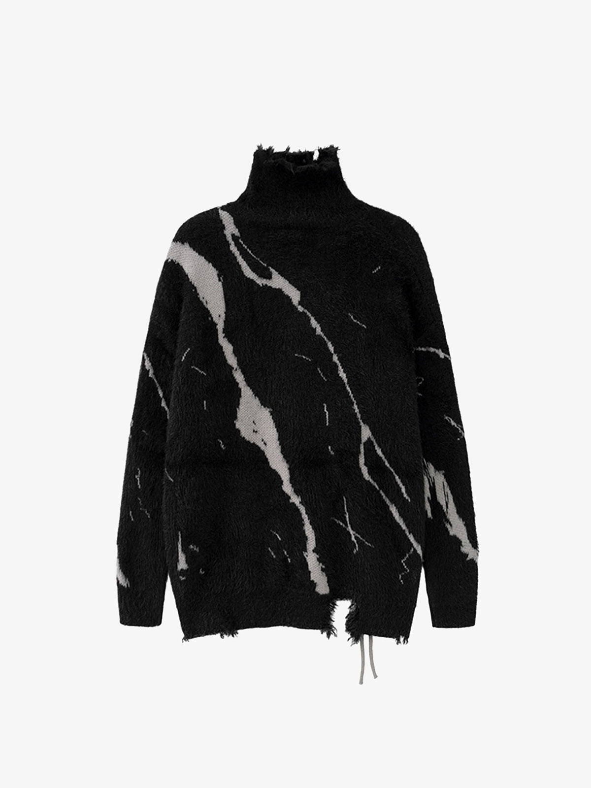 Thesupermade Ripped Knit Turtleneck Sweater - 1525