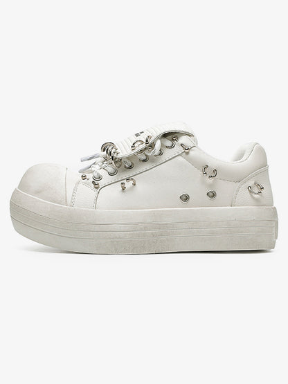 Thesupermade Punk Metal Ring Platform Sneakers