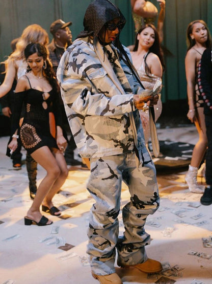 Street Retro Camouflage Baggy Jeans - 2395