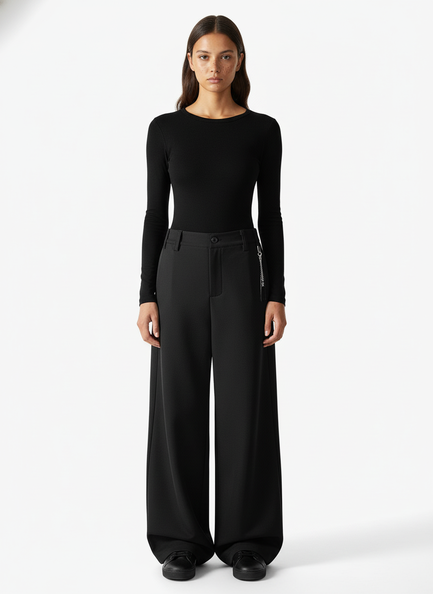 Elastic Waistband Barrel Pants - 2425