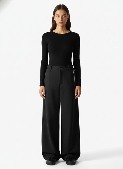 Elastic Waistband Barrel Pants - 2425