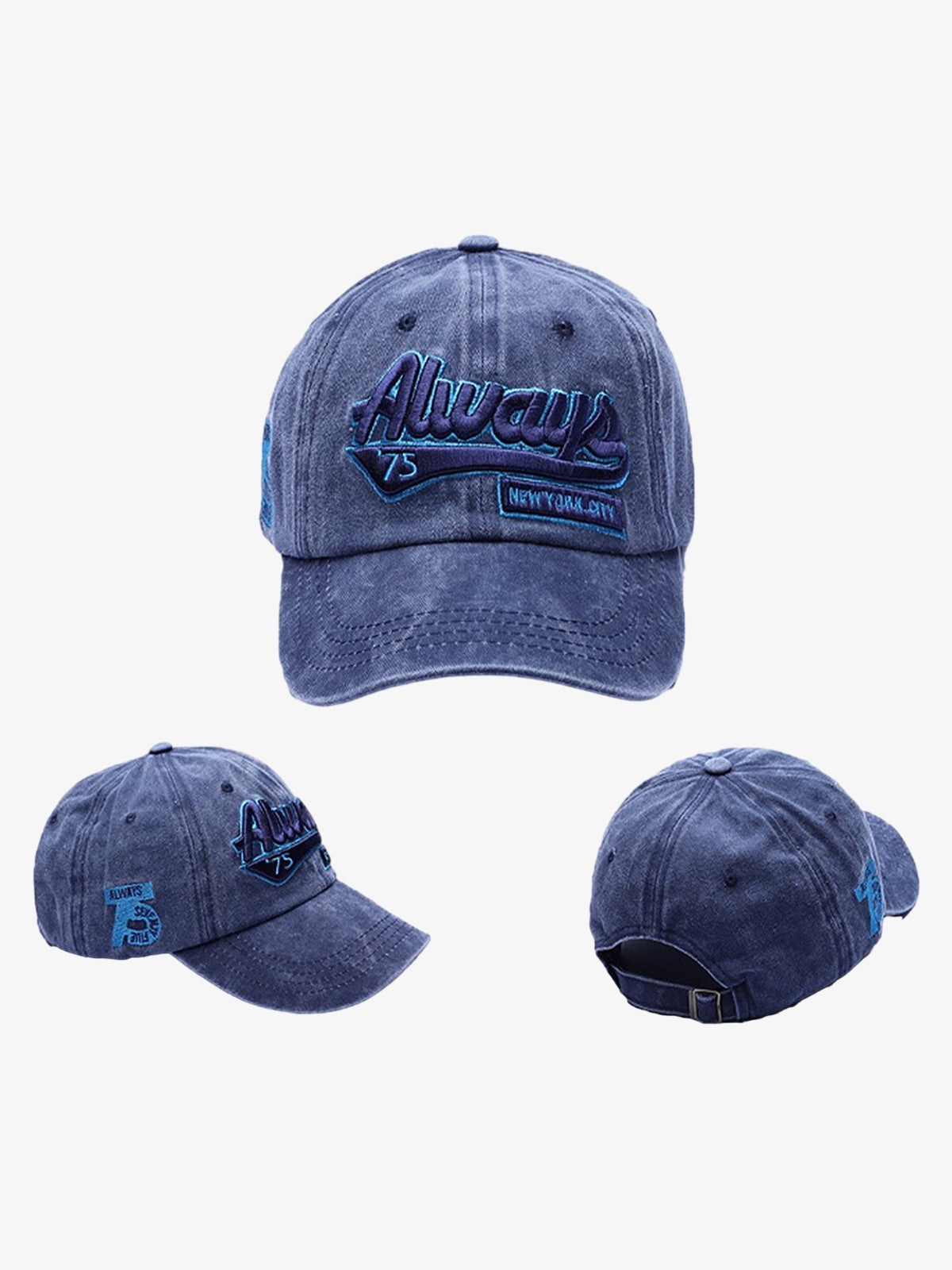 Thesupermade Vintage Embroidered Denim Washed Baseball Cap