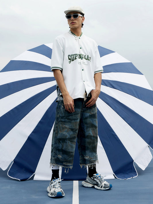 Original Camouflage Spliced Baseball T-Shirt - 2350