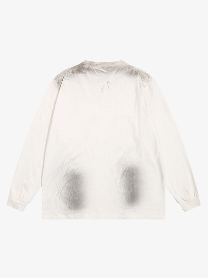 Thesupermade Distressed Hole Print Long-sleeved T-shirt