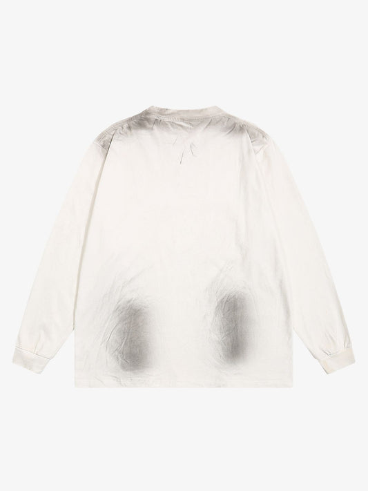 Thesupermade Distressed Hole Print Long-sleeved T-shirt