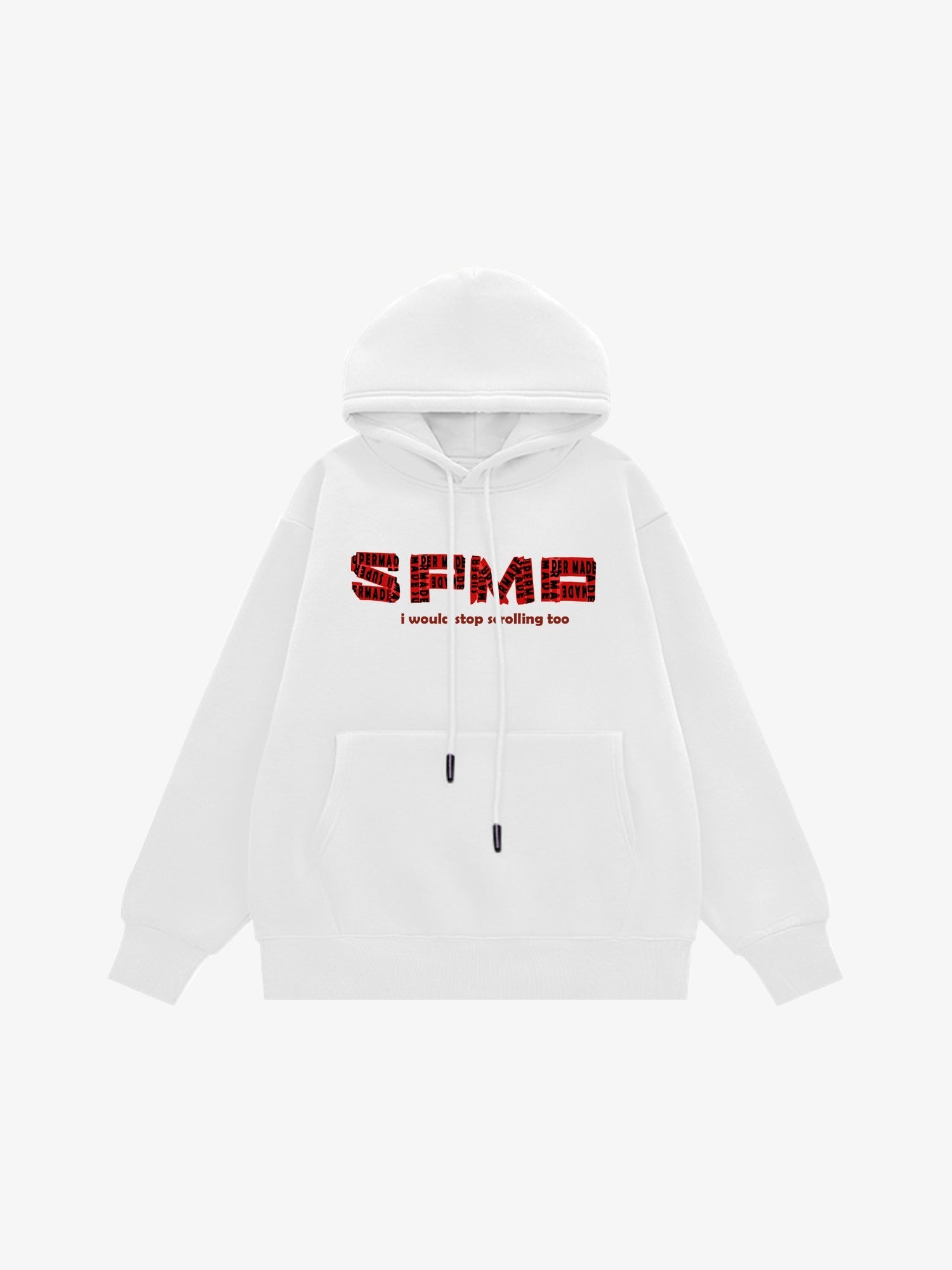 Thesupermade Letter Graphics Fleece Hoodie